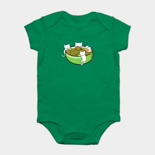 Tasty ramen noodle soup in a green bowl Baby Bodysuit by Purrfect